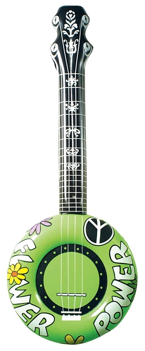 Aufblasbares Banjo – Flower Power Hippie Gitarre