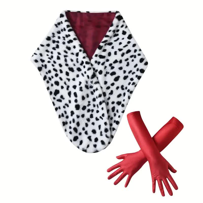 Dalmatiner Stola mit Handschuhen – Cruella