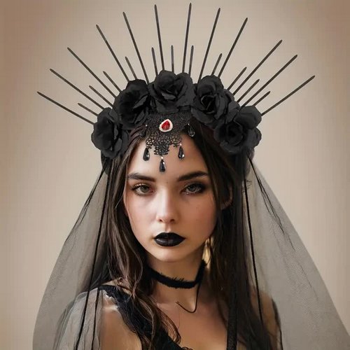 Halloween Schleier mit Stirnschmuck