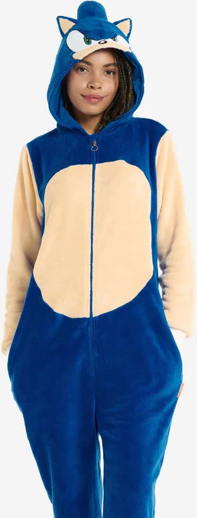 Sonic Kostüm für Erwachsene, Cosplay-Overall mit Kapuze