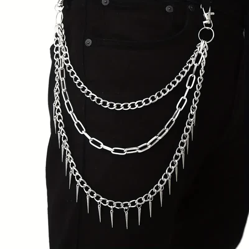 Hosenkette mit Spikes – Punk Rocker Kette