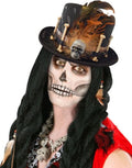 Voodoo Zylinder Deluxe mit Totenkopf und Federn