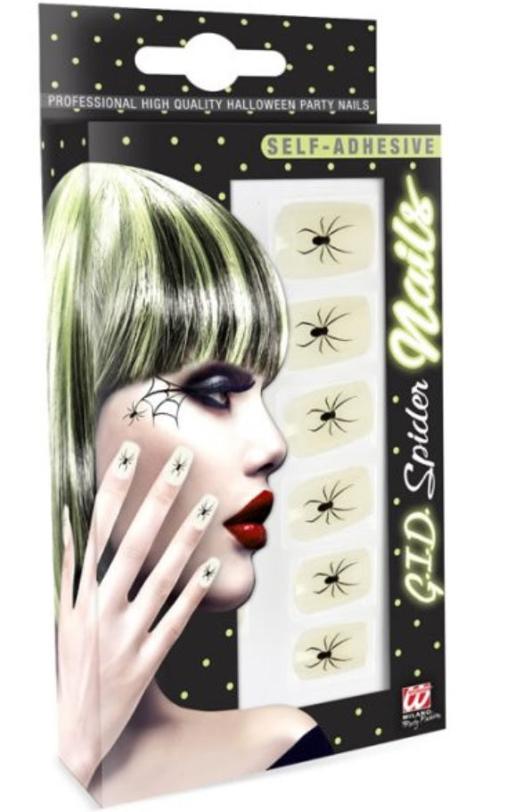 Fingernägel mit Spinnen – Glow in the Dark