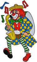 Clown Dekoration mit Saxophon zum Aufhängen