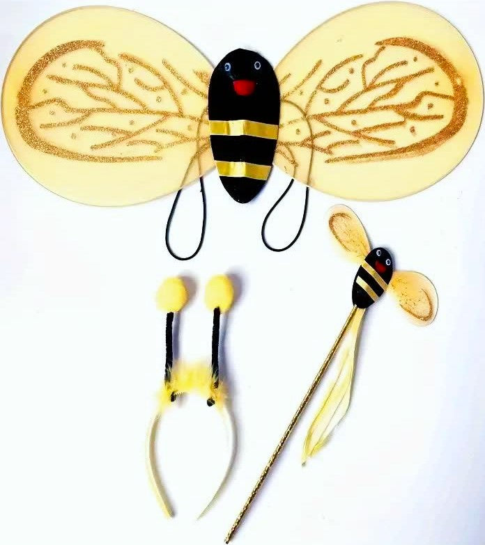 Bienen-Set mit Flügeln, Zauberstab und Haarreif