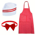 Eis & Popcorn Verkäufer Set – Schürze, Mütze und Fliege