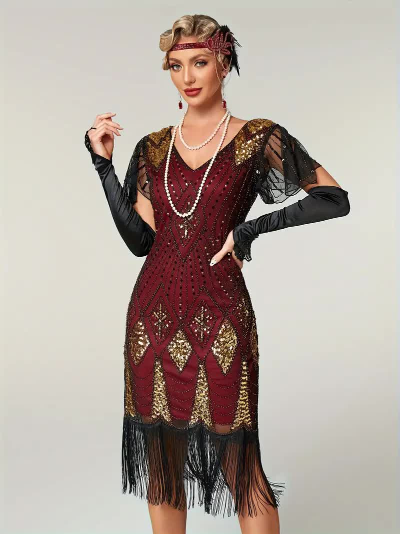 Great Gatsby Kleid – Flapper Fransenkleid