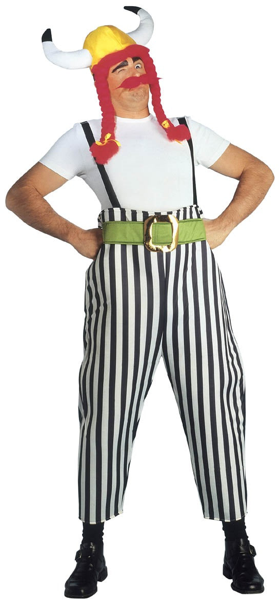 Obelix Kostüm mit Hose, Hut und Perücke mit Schnauz
