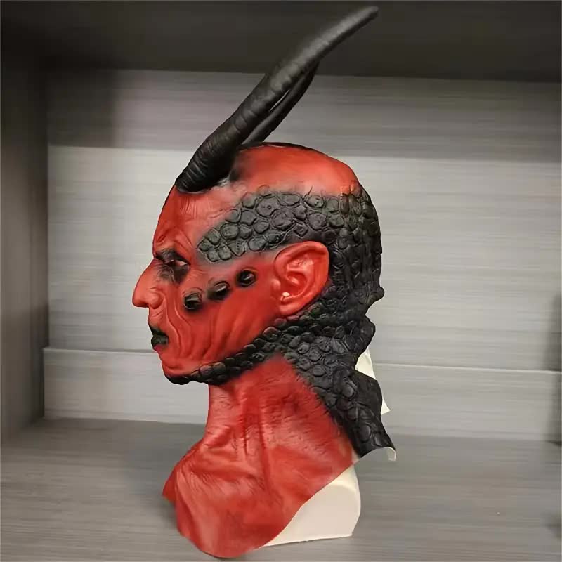 Teufel Maske mit Hörnern – Dämon Latexmaske