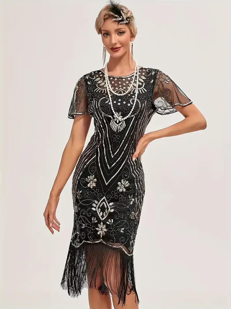 20er Jahre Kleid mit Pailletten – Flapper