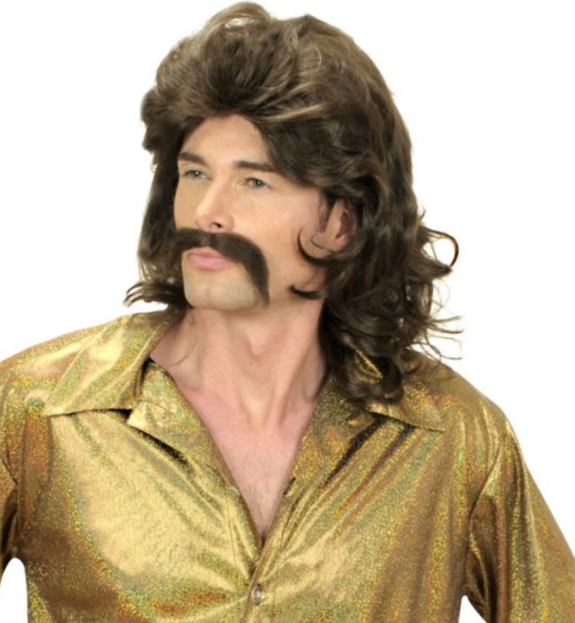 70er Jahre Perücke Herren mit Schnauz
