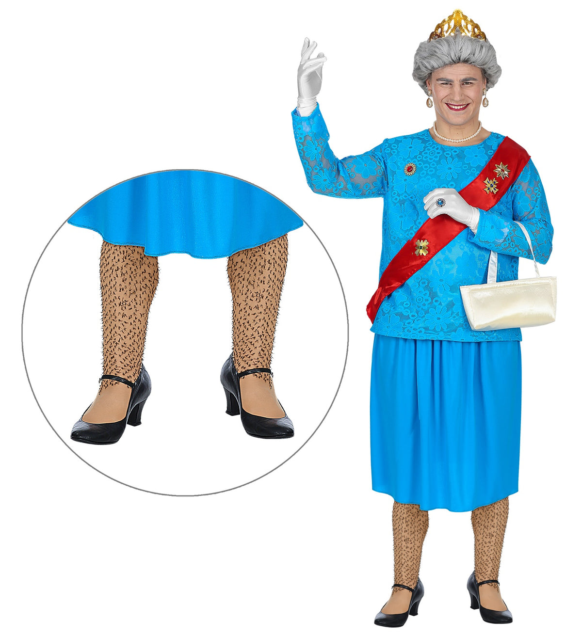 Haarige Strumpfhose mit Fake-Haar an den Beinen