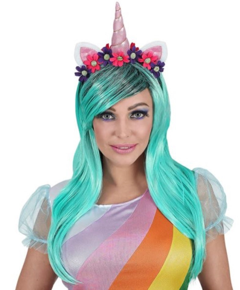 Einhorn Perücke mit Haarreif – Unicorn Set