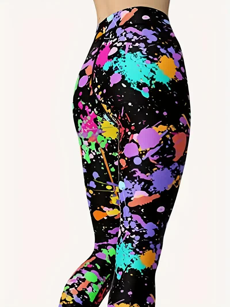 Crazy Print Leggings für die 80er und 90er Jahre Party