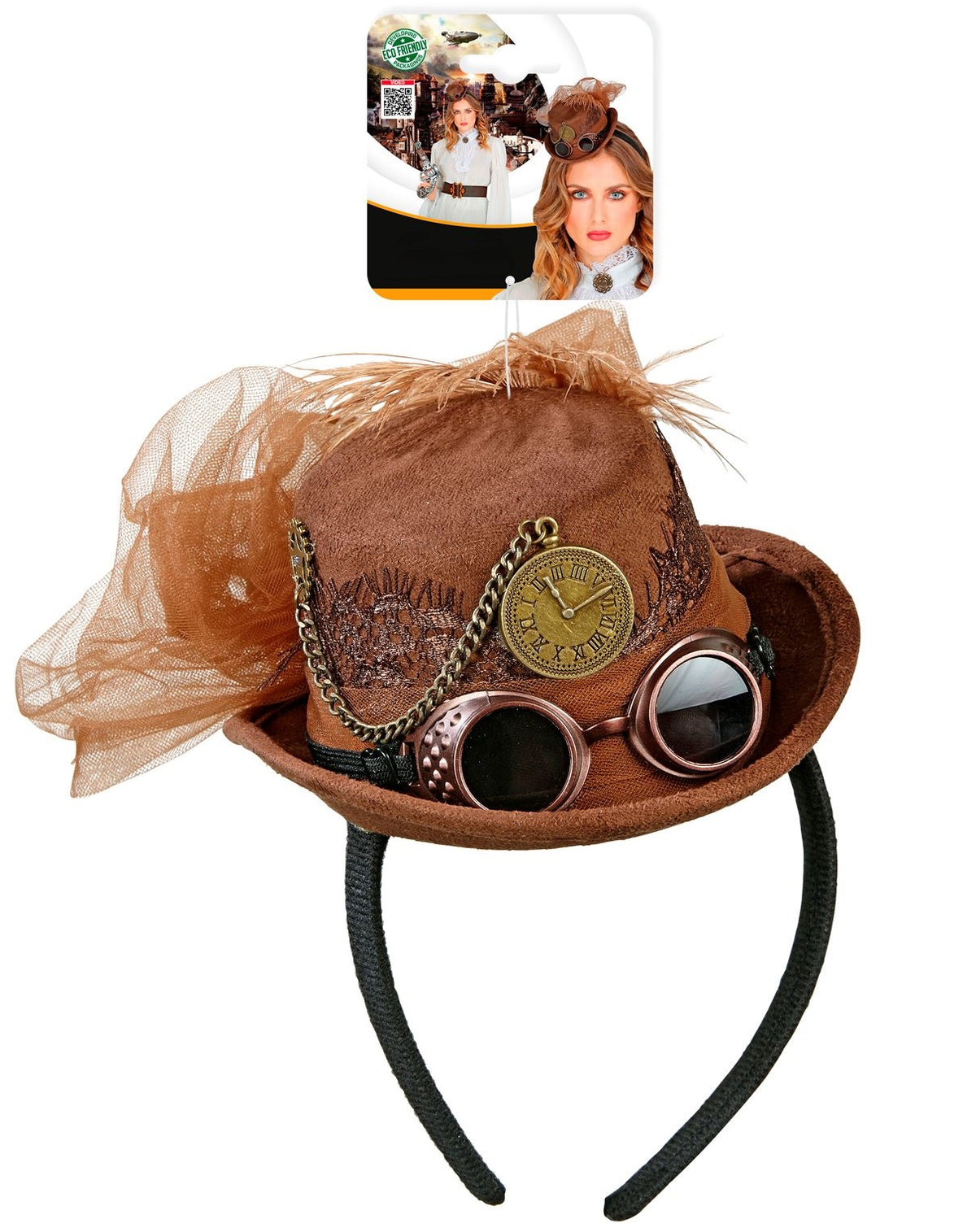 Steampunk Fascinator – Mini Zylinder auf Haarreif