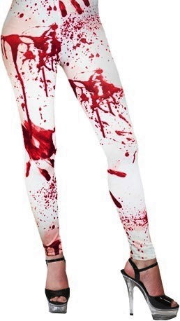 Leggings mit Blut-Print, dehnbarer Stoff
