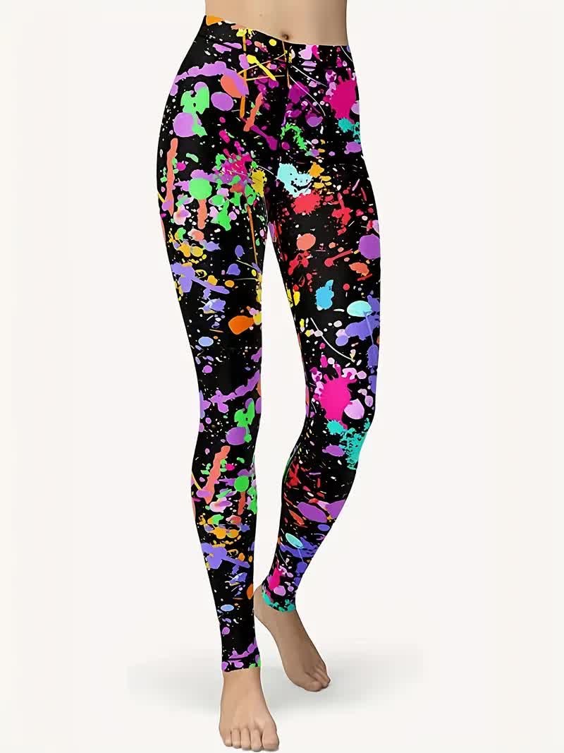 Crazy Print Leggings für die 80er und 90er Jahre Party
