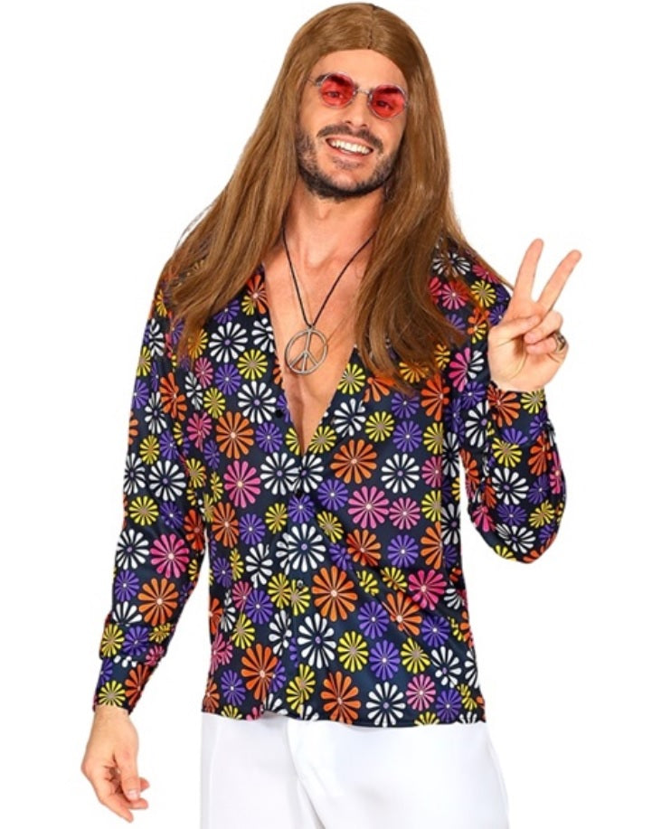 Flower Power Hemd im Hippie-Stil für Herren