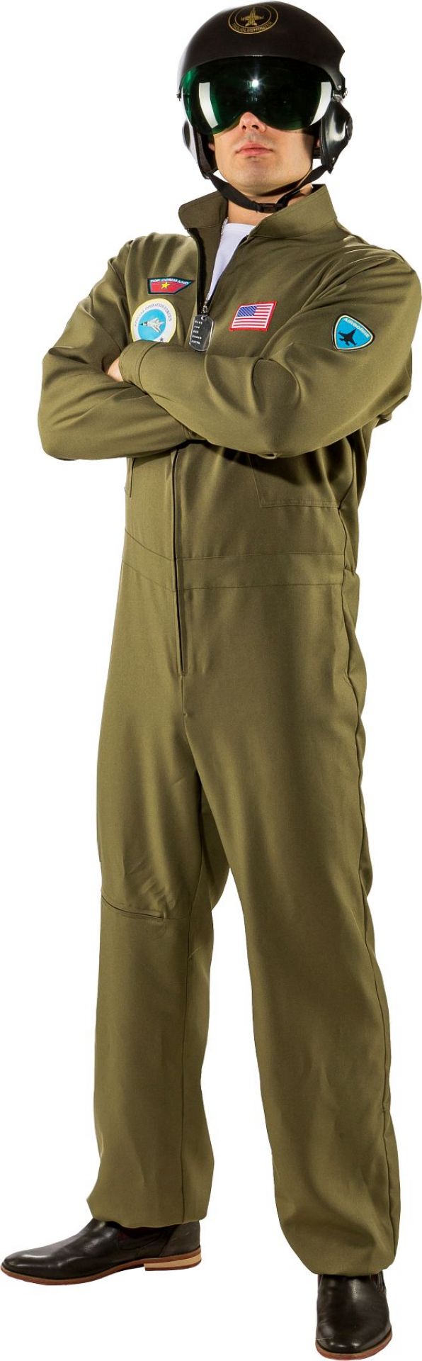 Jet Pilot Overall mit Taschen – Top Gun Look