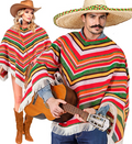 Mexikanischer Poncho mit Fransen für Erwachsene