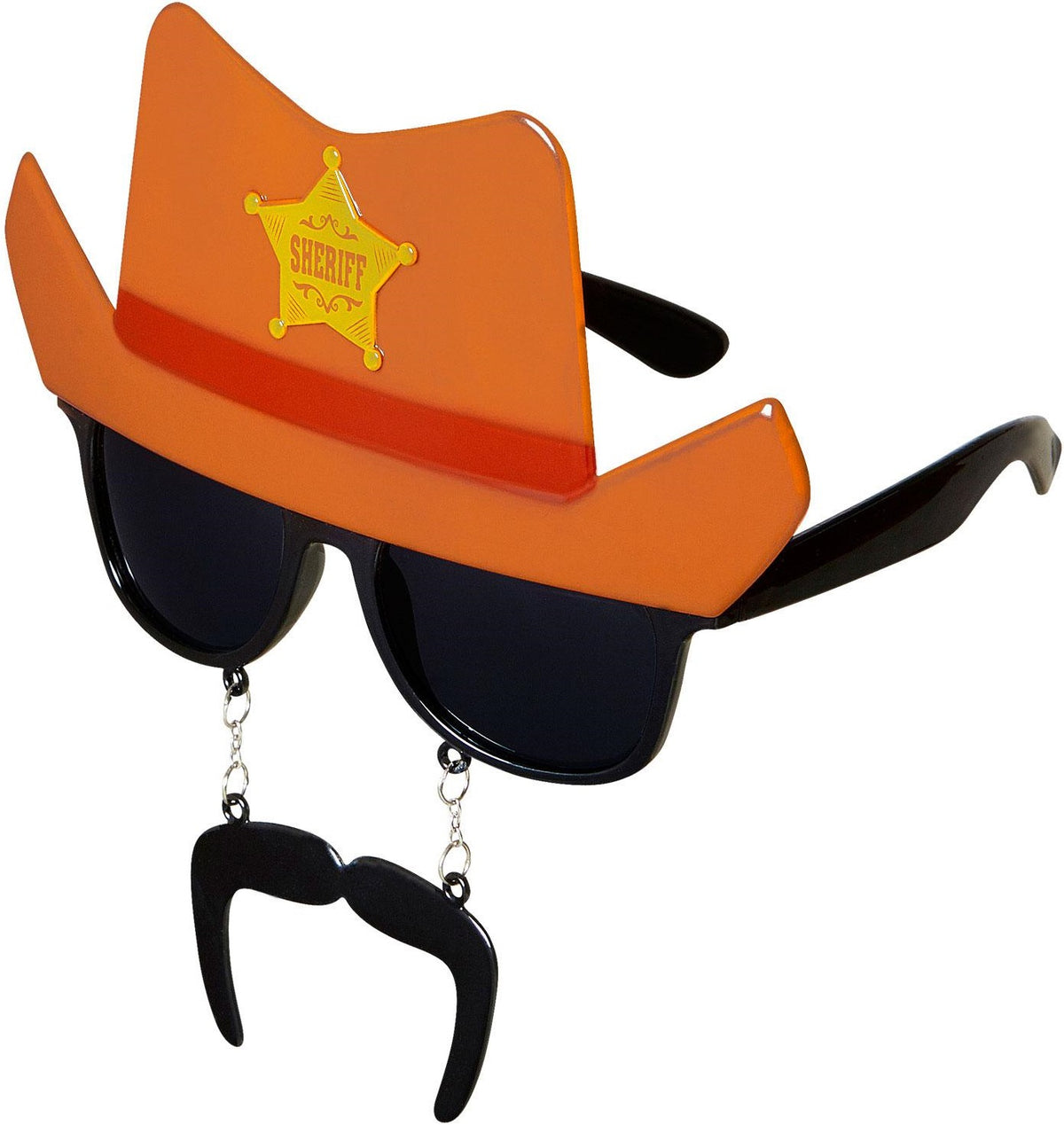 Western Brille mit Hut und Schnauz