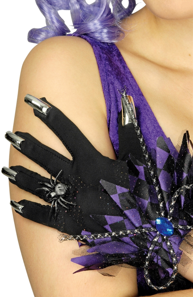Krallenhandschuhe mit Spitze & Blumen