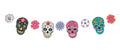 Girlande El Dia de los Muertos mit Totenschädeln und Blumen