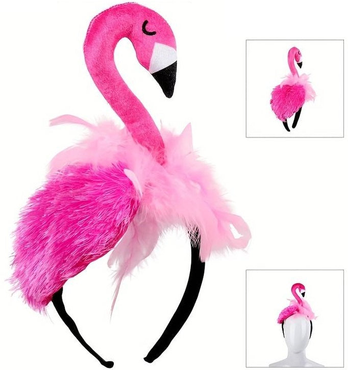 Flamingo Set – Haarreif & Federboa