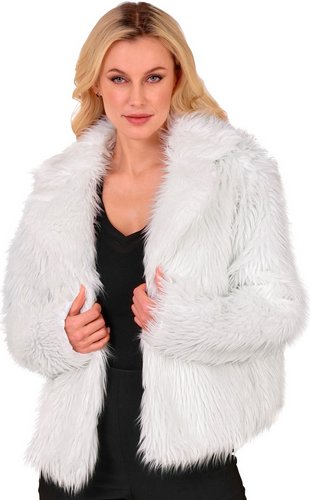 Lange Plüschjacke Unisex – Fake Fur Jacke
