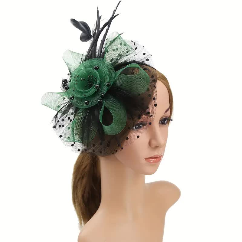 Royal Fascinator Deluxe mit Federn und Tüll