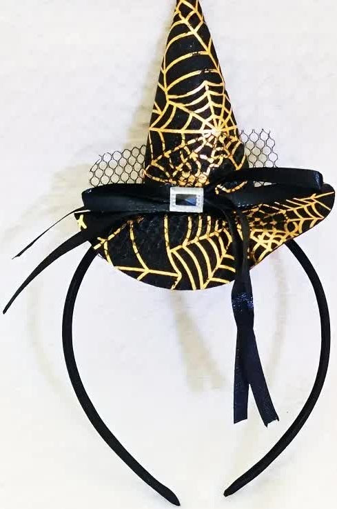 Hexenhut Haarschmuck mit Spinnennetz
