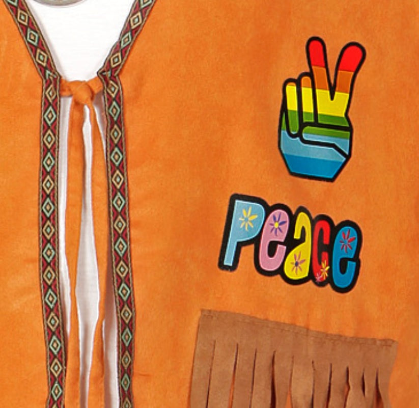 Hippie Weste mit Fransen – Flower Power