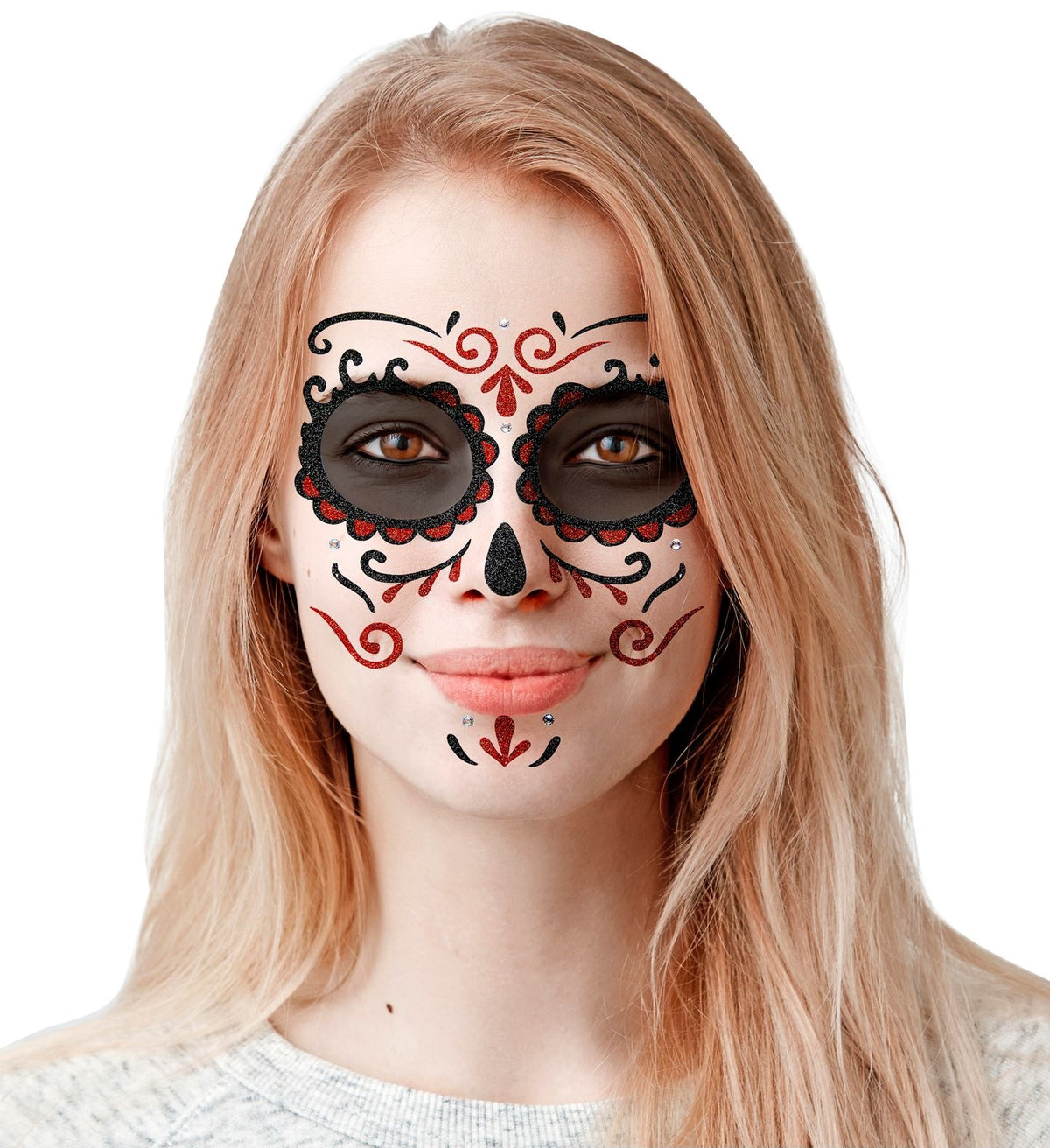 La Catrina Gesichtssticker mit 10 Steinchen