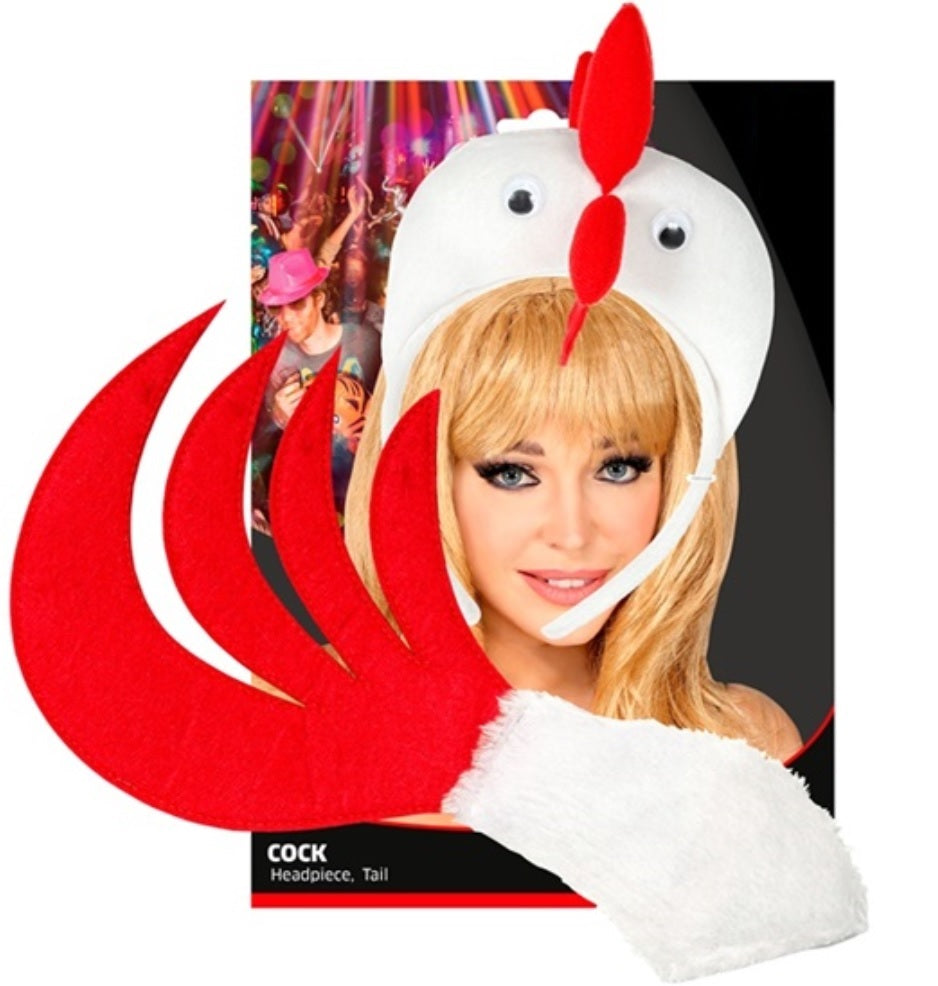 Huhn Set – Hahn Haarreif & Schwanz