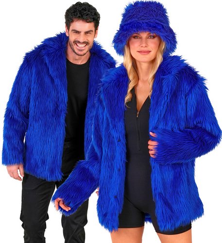 Lange Plüschjacke Unisex – Fake Fur Jacke