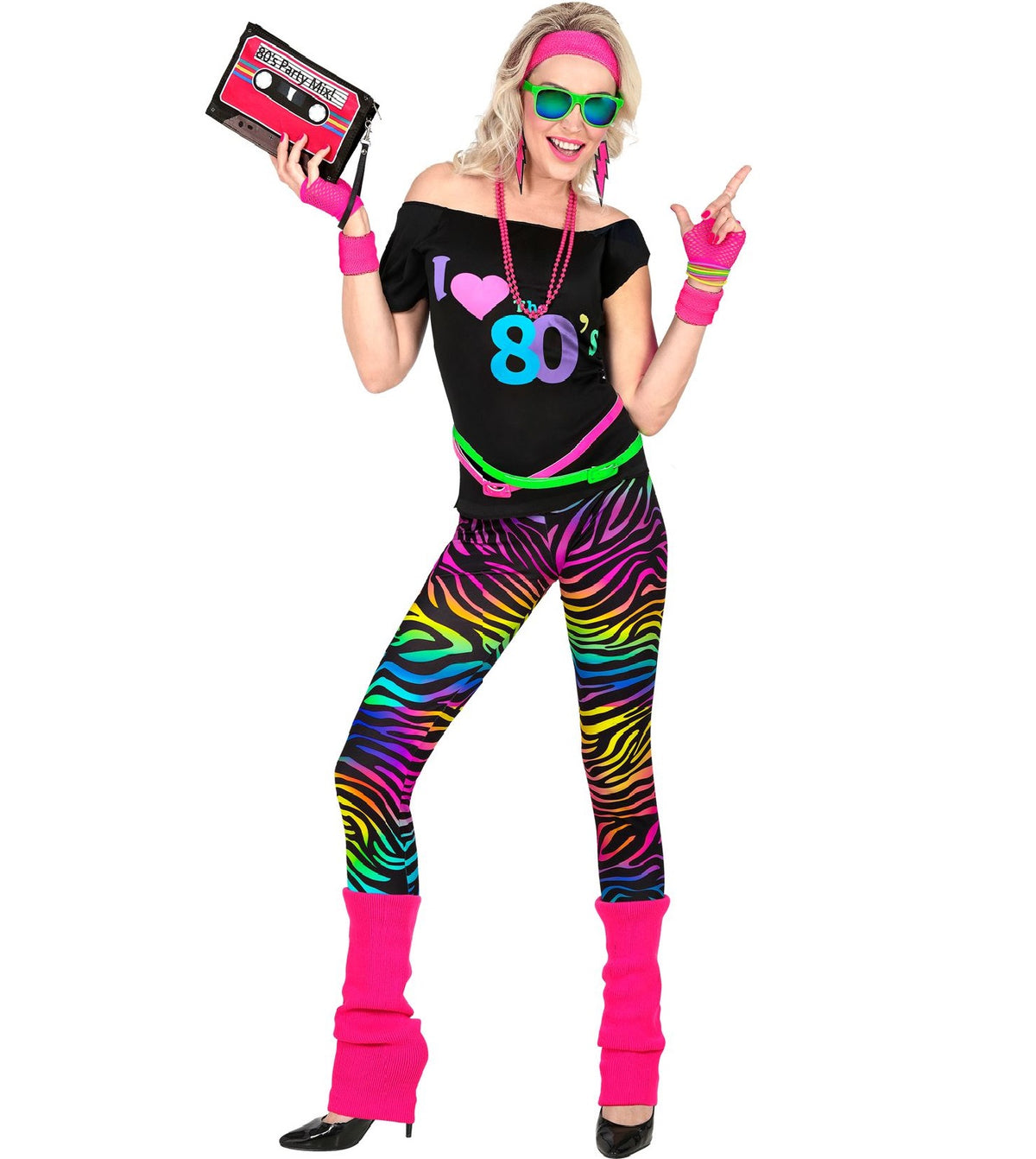 80er Party Kostüm Damen mit Leggings