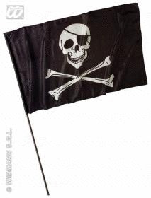 Piratenfahne mit Stange – Piraten Deko