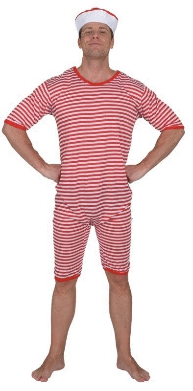 Gestreifter Retro Badeanzug Overall