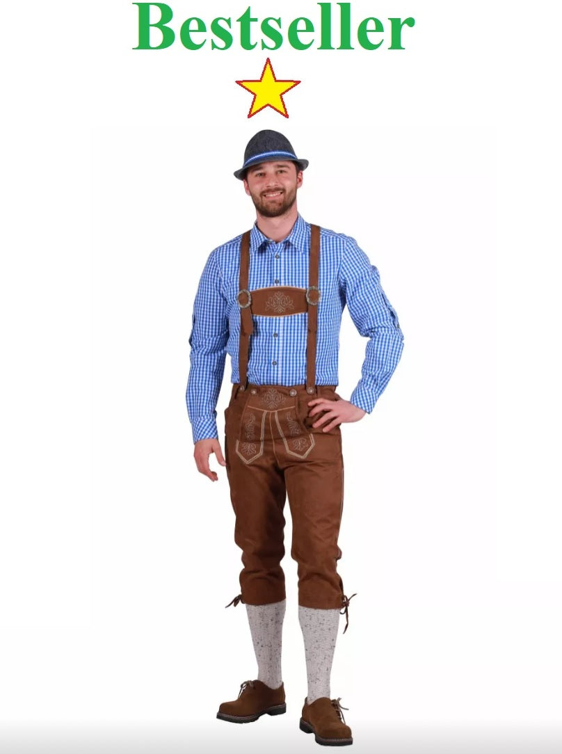 Kniebund Lederhose mit Träger – Oktoberfest