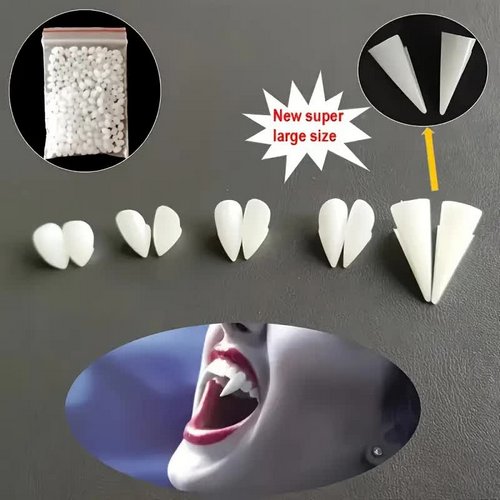 Vampirzähne mit Kleber – 4 Paar