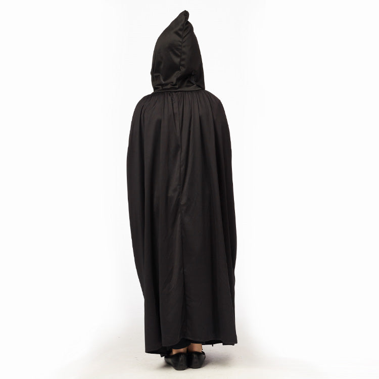 schwarzer Umhang mit Kapuze – Cape Halloween