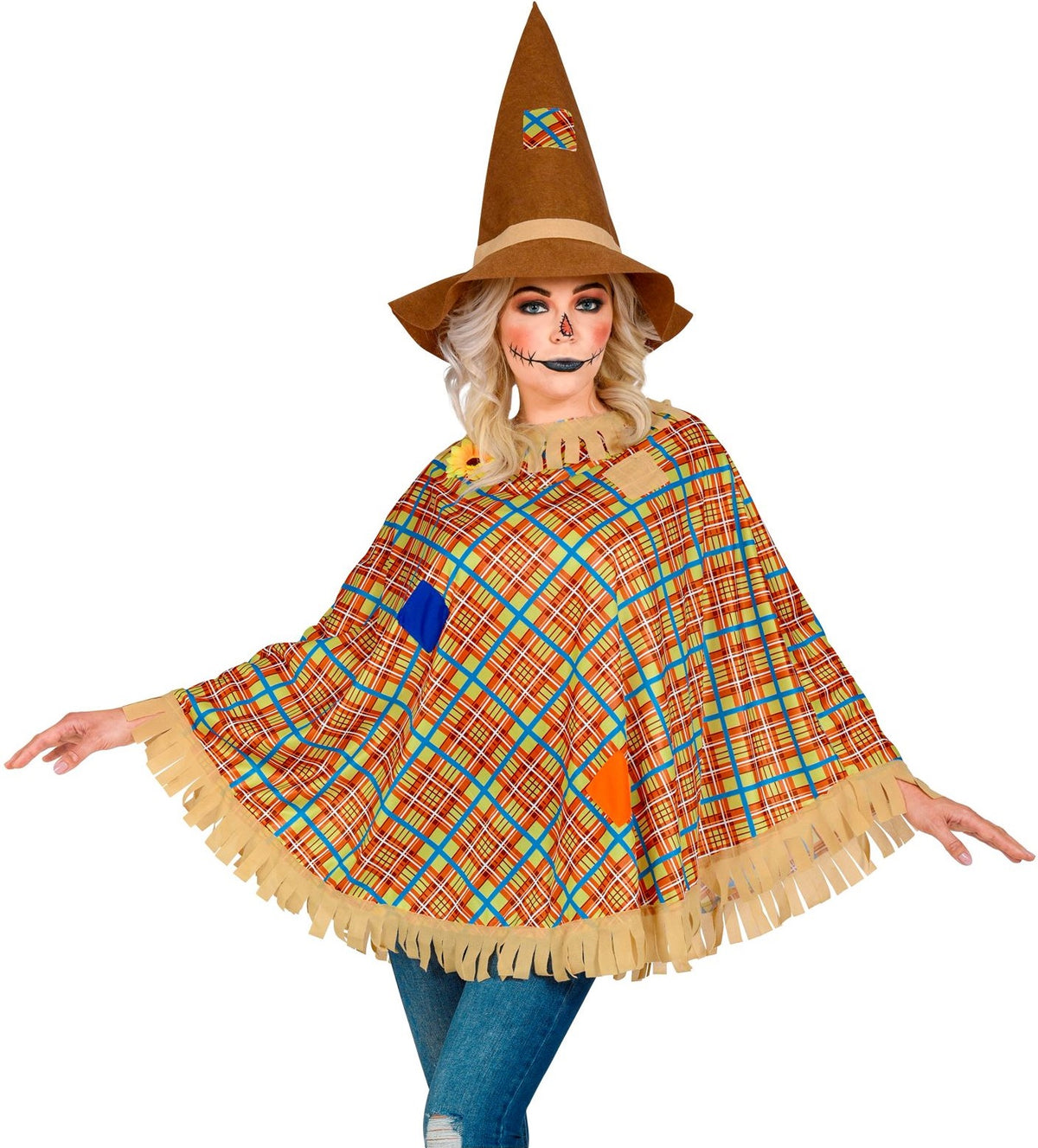 Poncho mit Hut – Vogelscheuche & Hexe