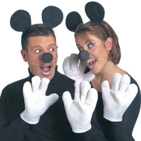 Micky Maus Set für Erwachsene – Ohren, Handschuhe & Nase