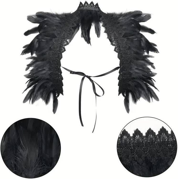 Feder Schulterkragen – mystisches Outfit