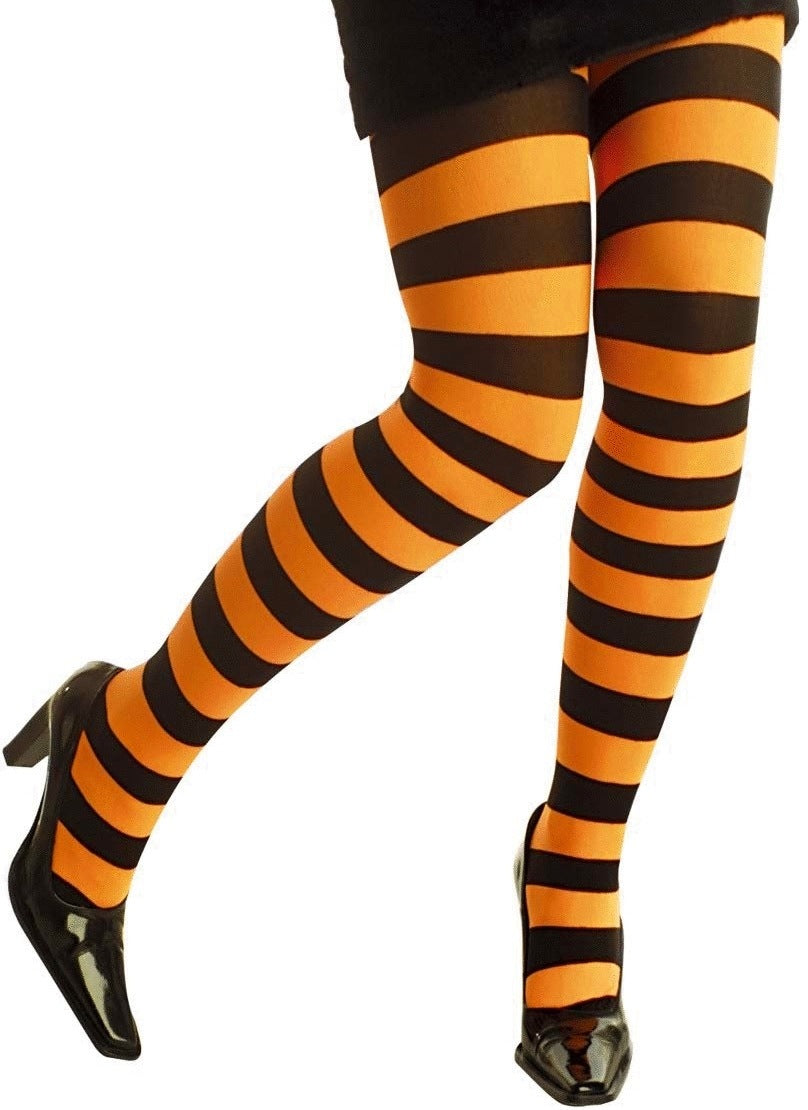Ringelstrumpfhose für Halloween und Hexenkostüm