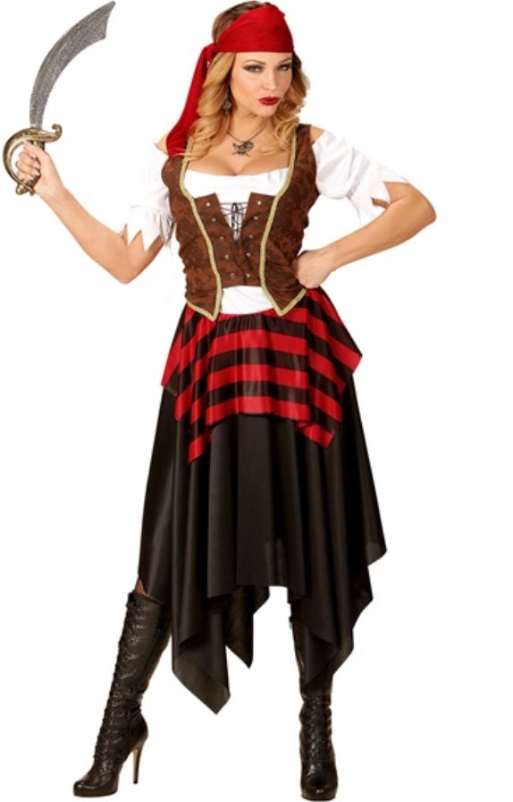 Piratin Kostüm Damen mit Corsage