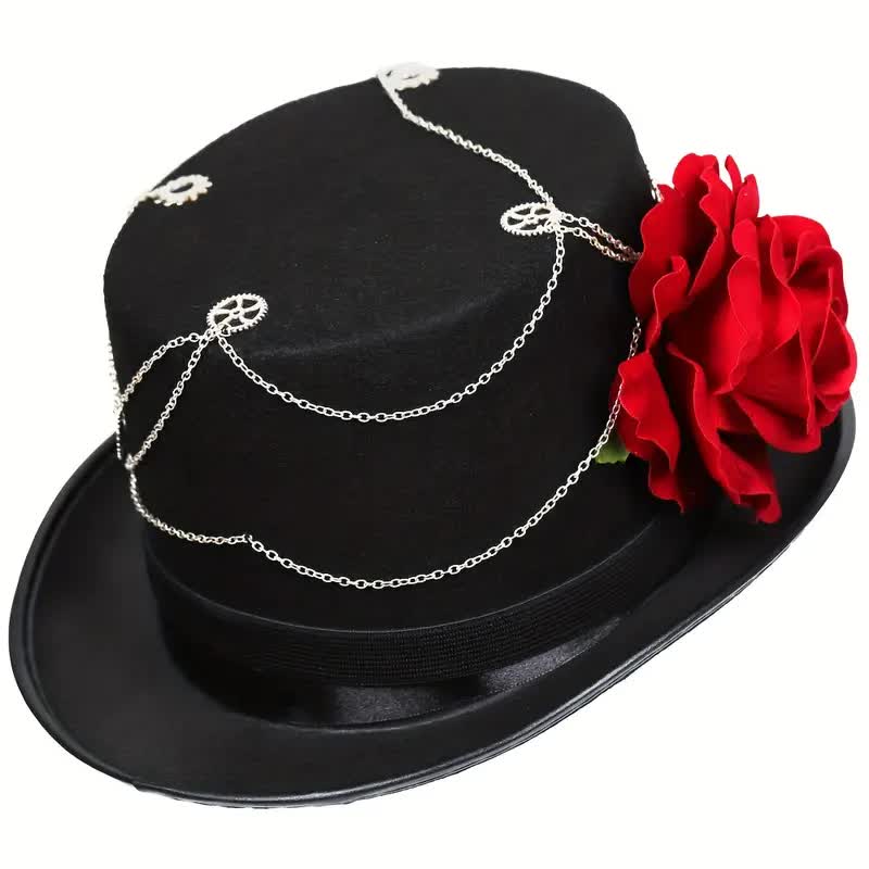 Steampunk Zylinder für Damen mit Rosen Verzierung