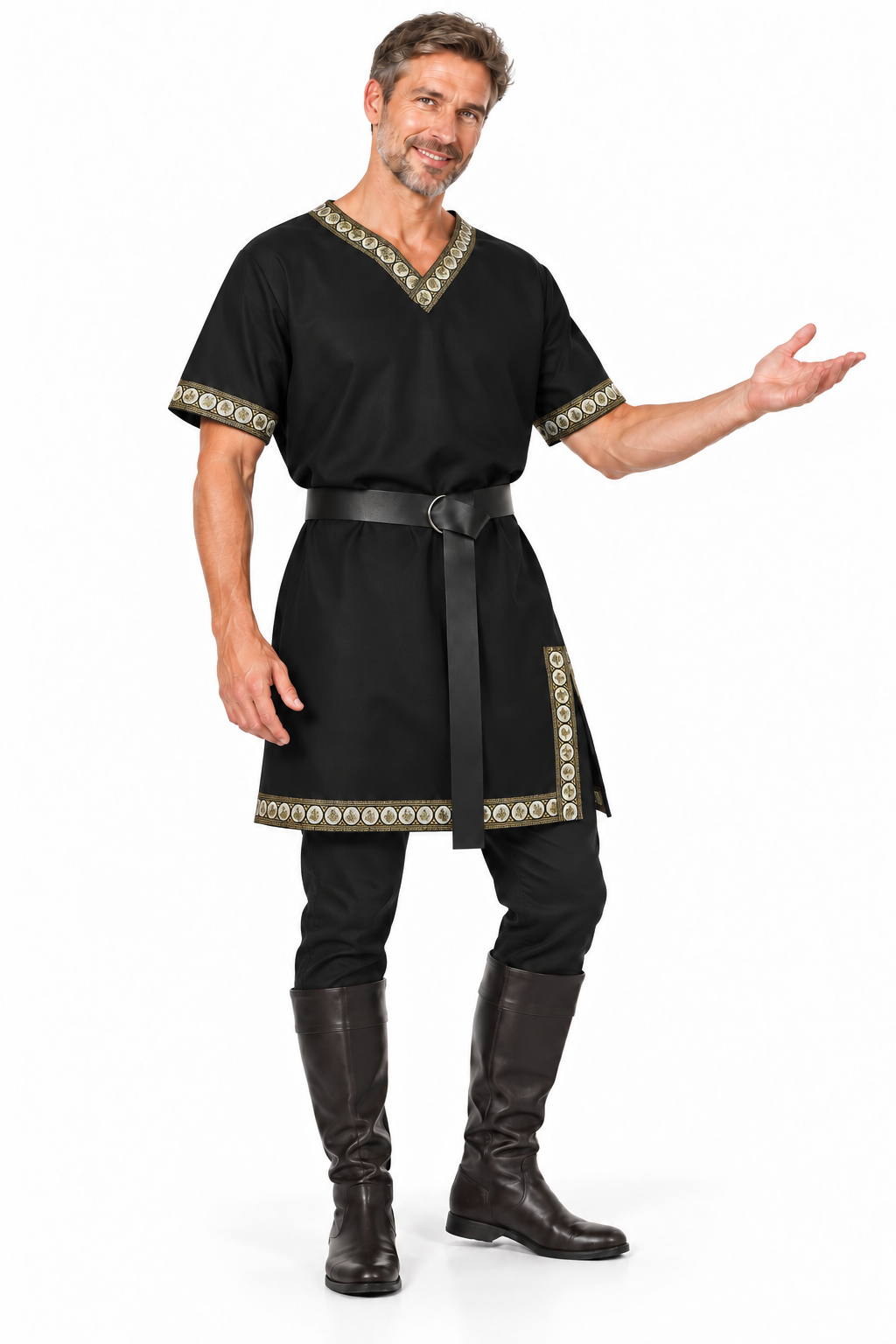 Mittelalter Tunika mit Borte – Wikinger & Pirat