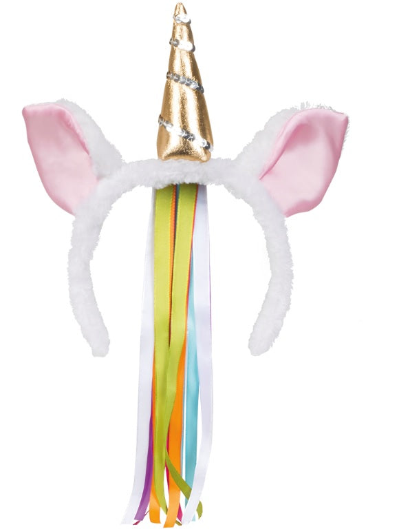 Einhorn Haarreif mit farbigen Bändern