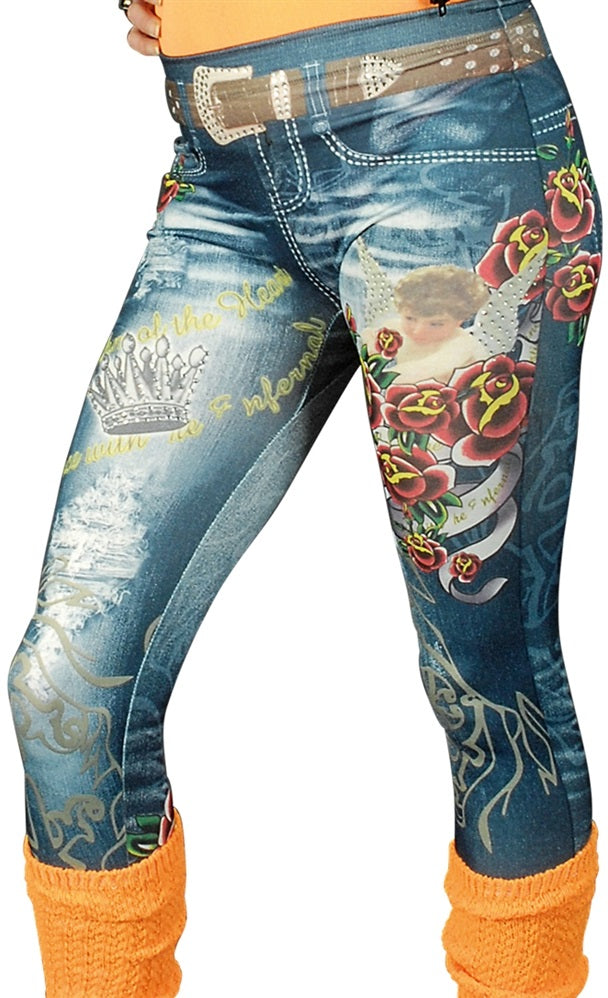 Jeans Leggings im Denim Look